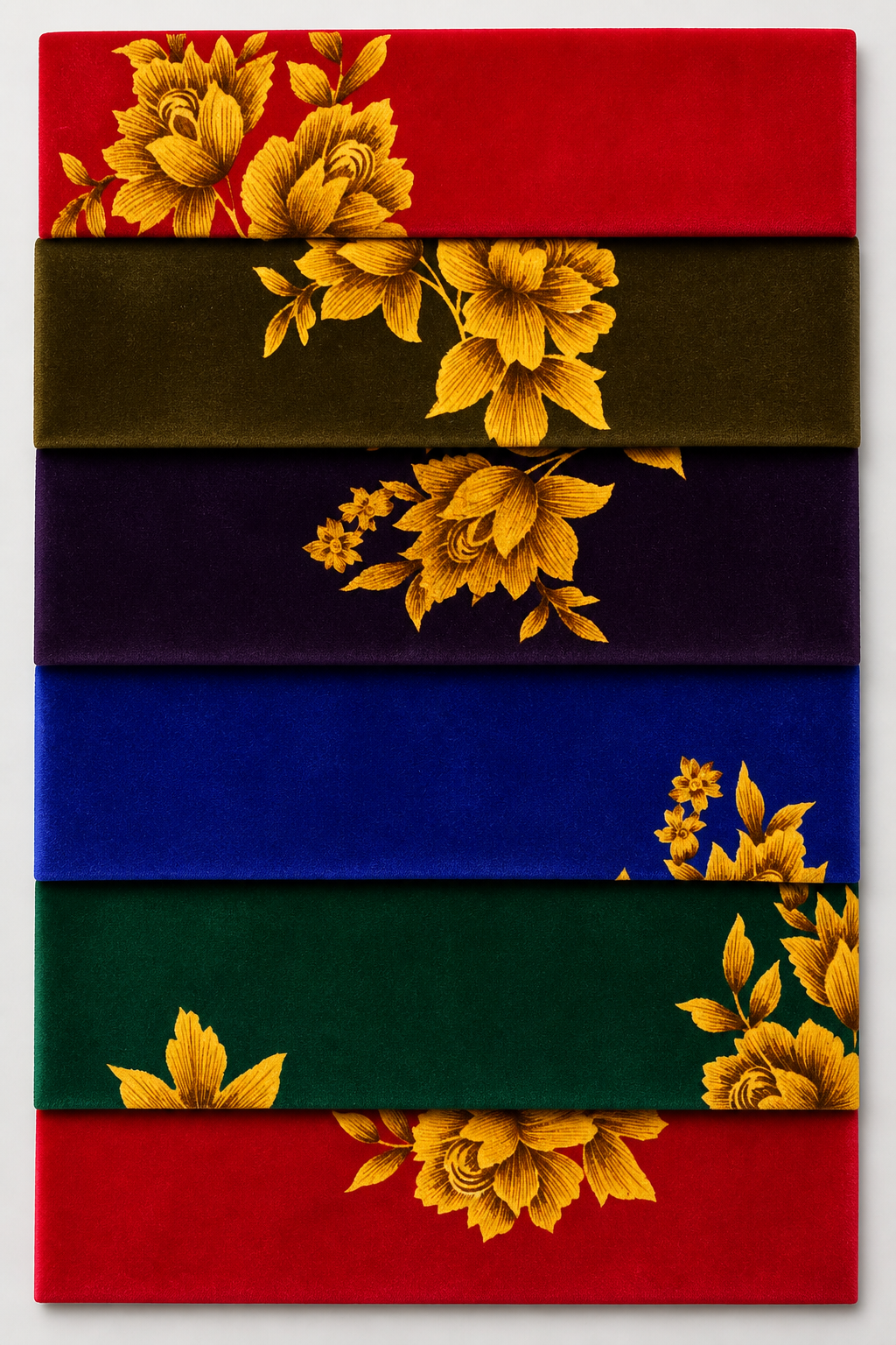 Floral Printed Velvet velvet sample display